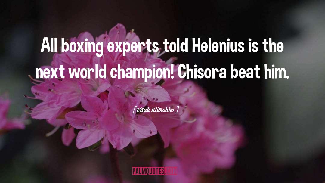 Armchair Experts quotes by Vitali Klitschko