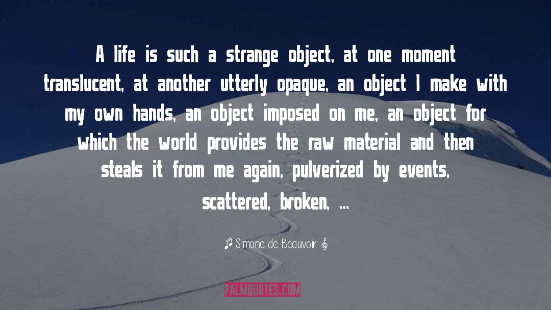 Art Objects quotes by Simone De Beauvoir