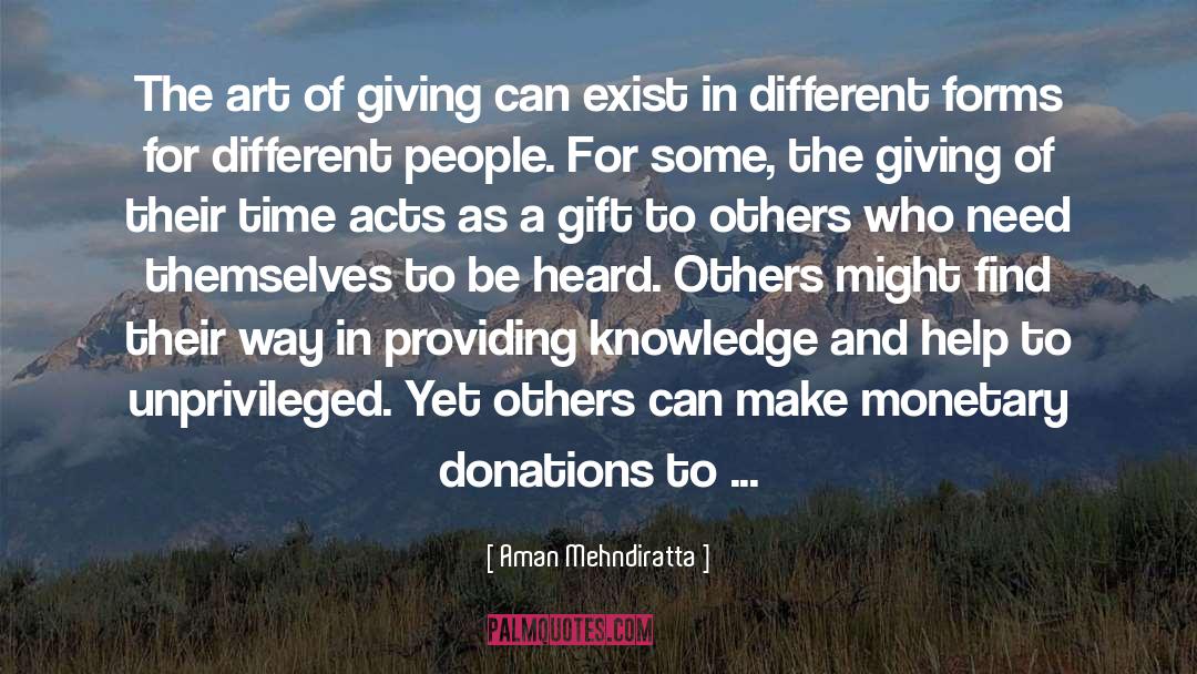 Art Of Giving quotes by Aman Mehndiratta