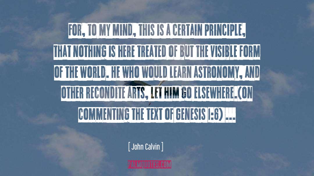 Art World quotes by John Calvin