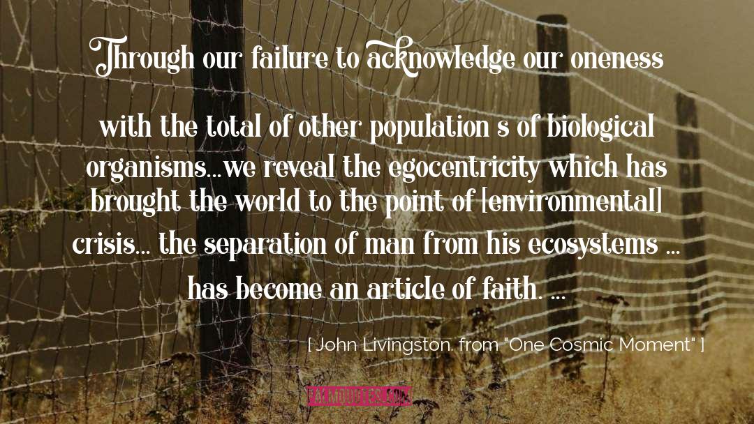 Article quotes by John Livingston. From 