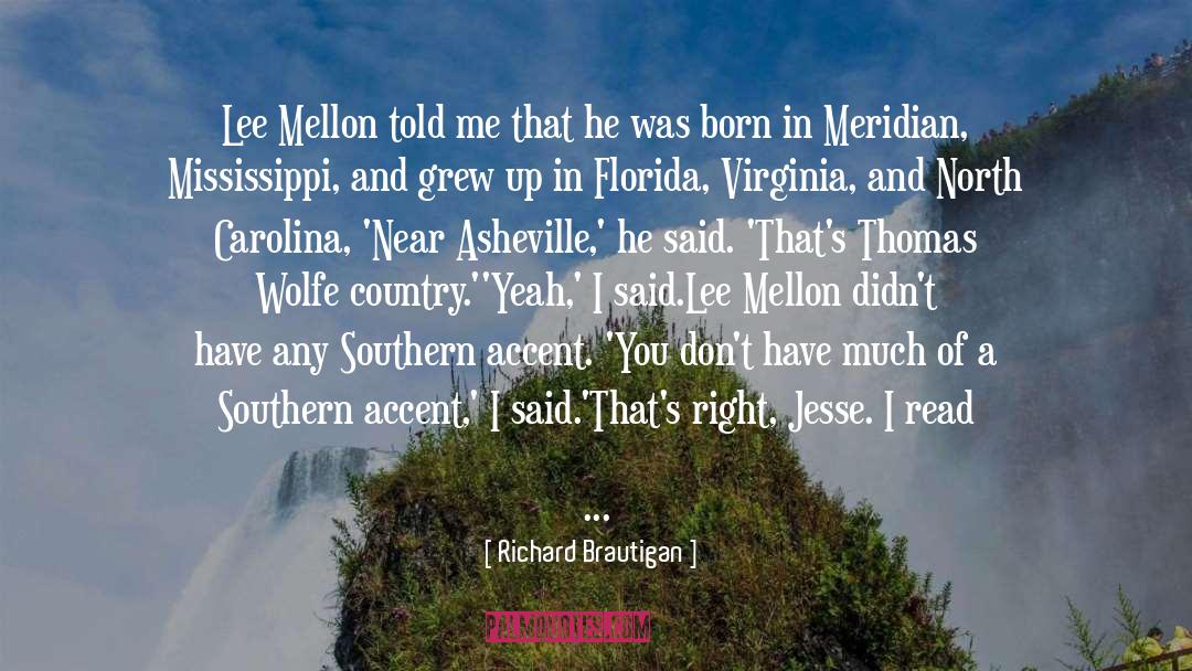 Asheville quotes by Richard Brautigan