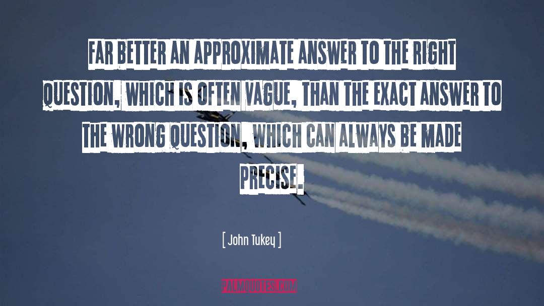 Ask The Right Question quotes by John Tukey