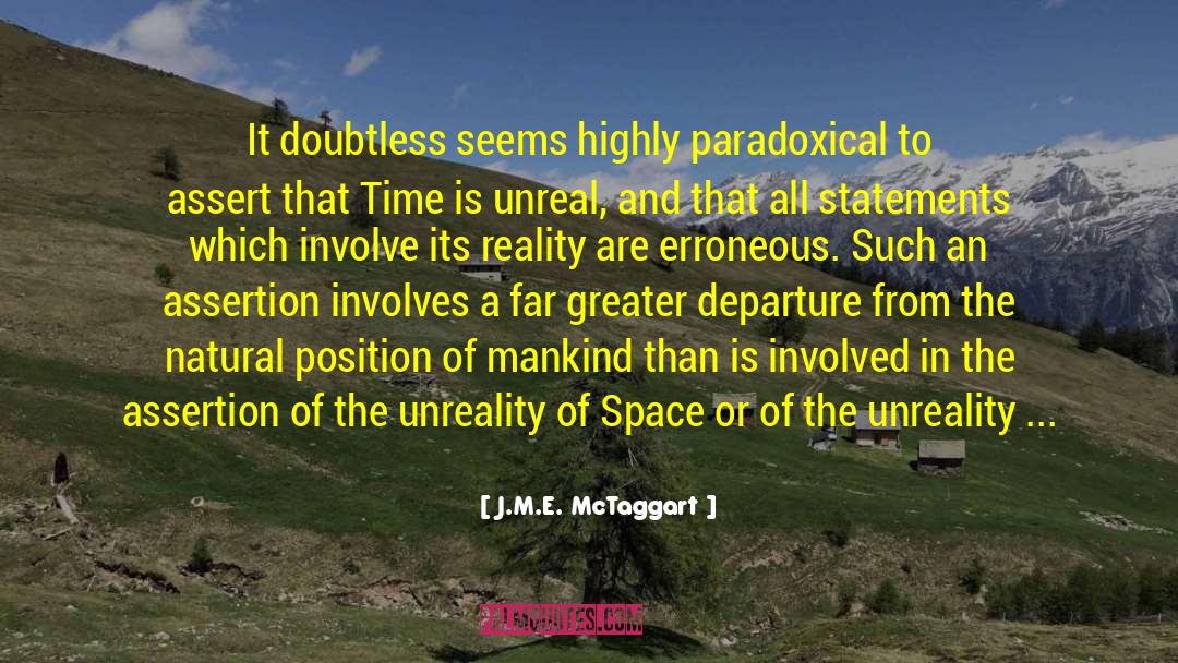 Assert quotes by J.M.E. McTaggart