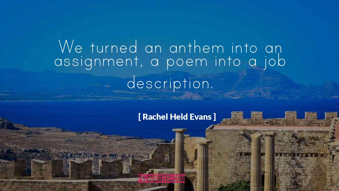 Assignments quotes by Rachel Held Evans