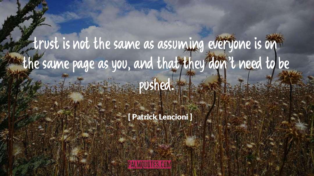 Assuming quotes by Patrick Lencioni