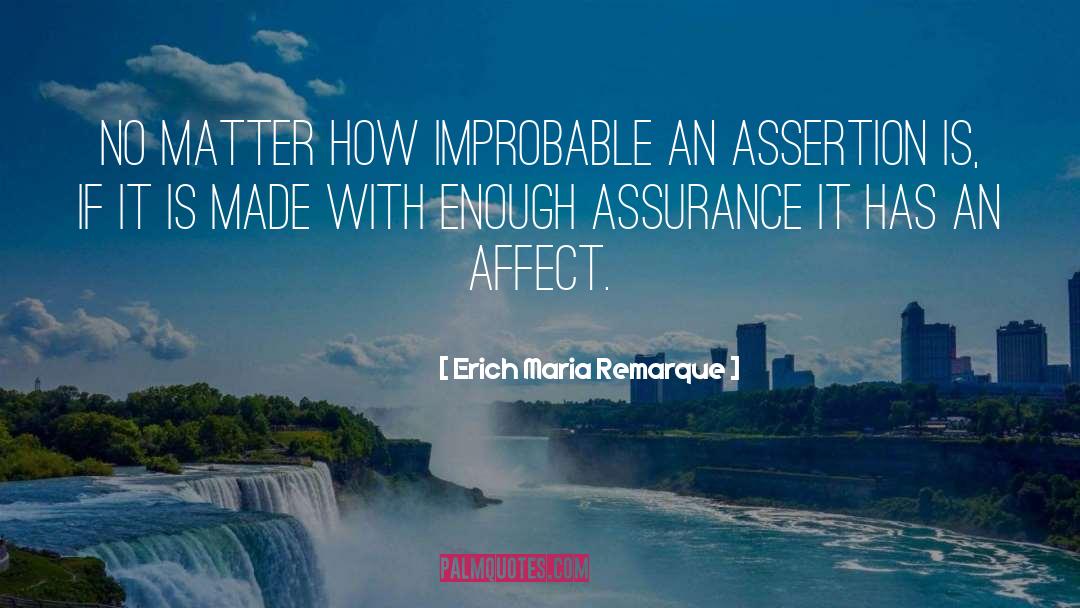 Assurance quotes by Erich Maria Remarque