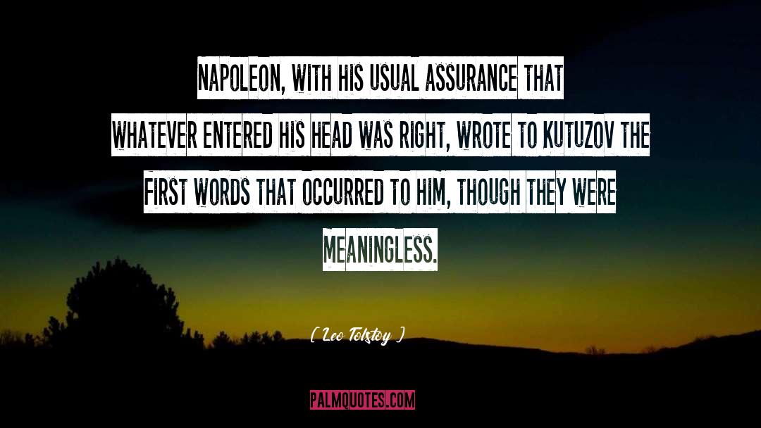 Assurance quotes by Leo Tolstoy