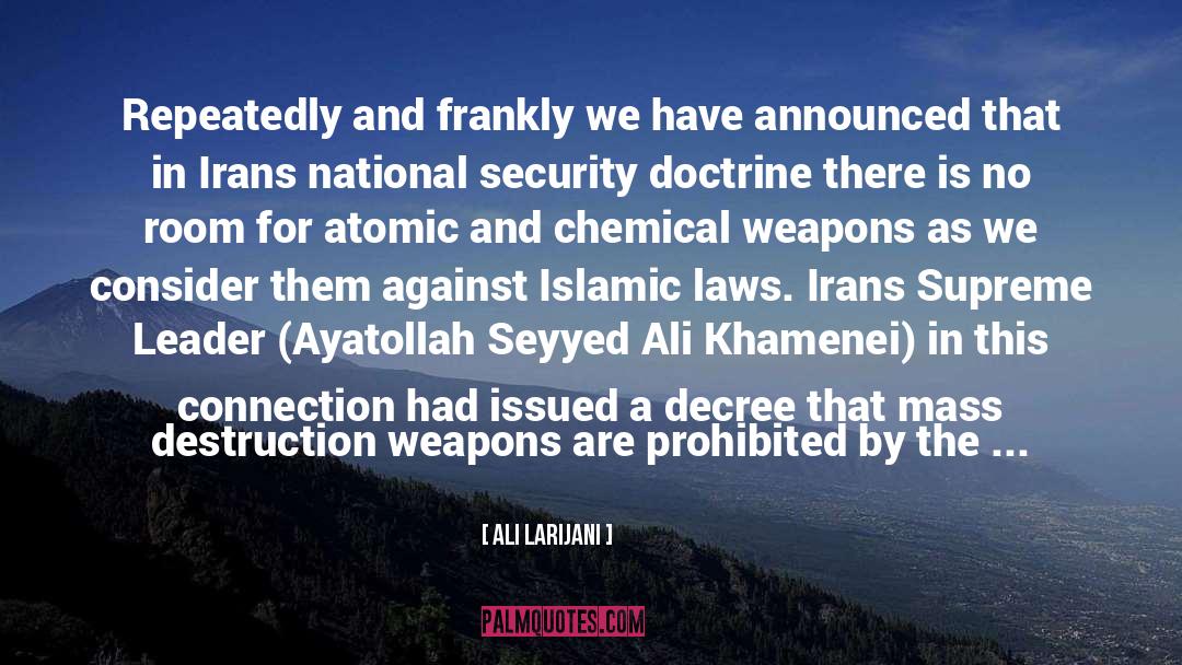 Atomic quotes by Ali Larijani
