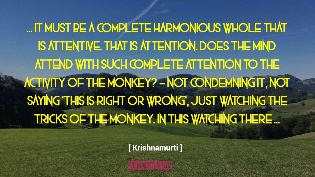 Attentive quotes by Krishnamurti