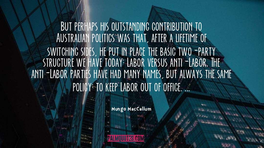 Australian Politics quotes by Mungo MacCallum