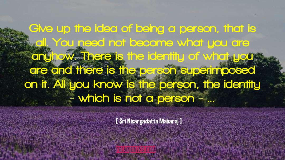 Authorial Identity quotes by Sri Nisargadatta Maharaj