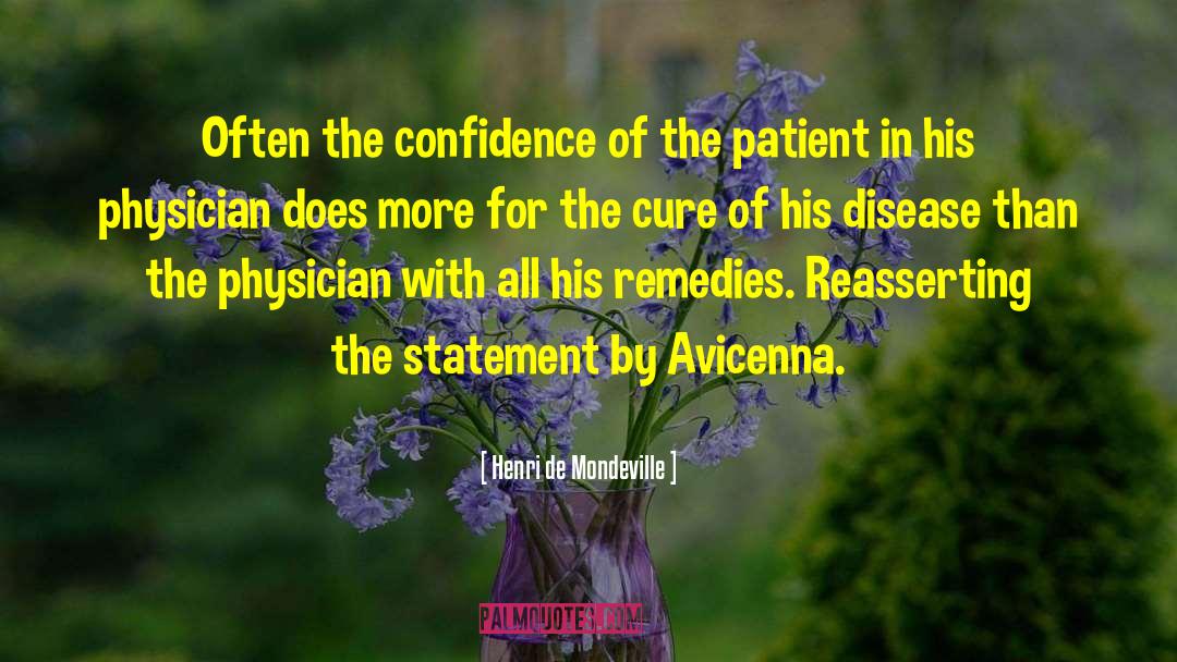 Avicenna quotes by Henri De Mondeville