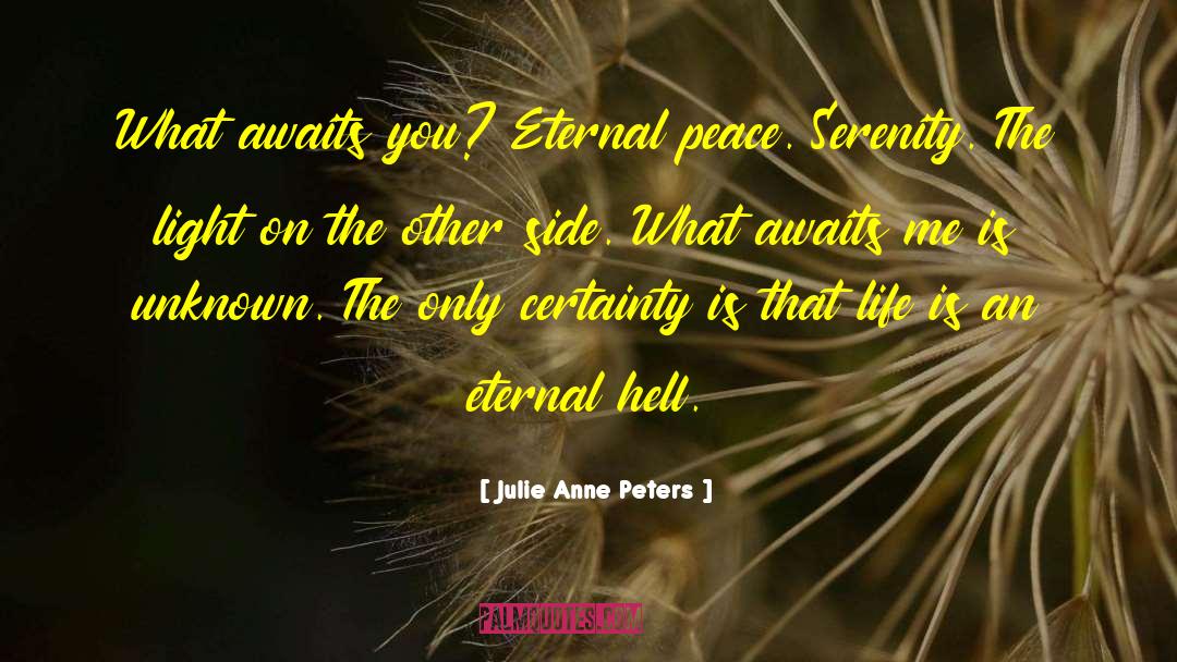 Awaits quotes by Julie Anne Peters