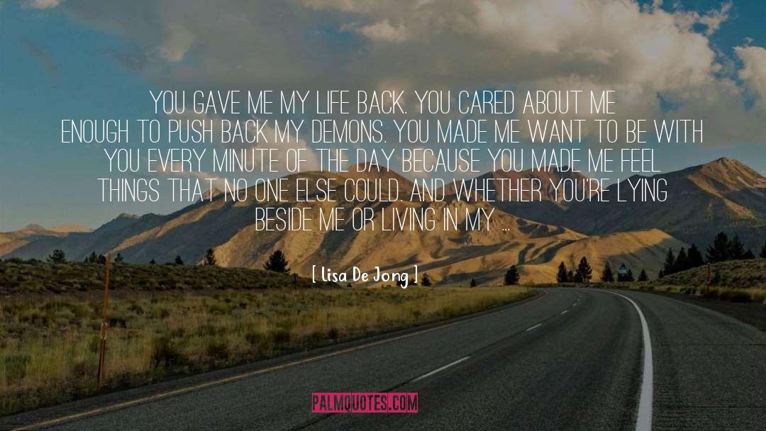 Back You quotes by Lisa De Jong