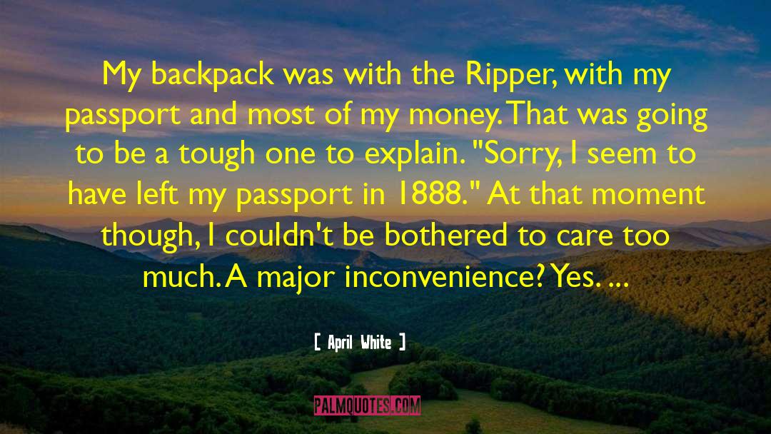 Backpack quotes by April White