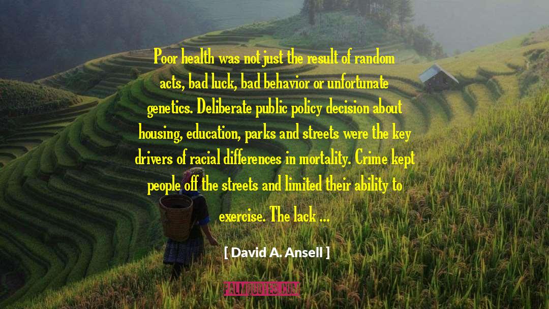 Bad Behavior quotes by David A. Ansell