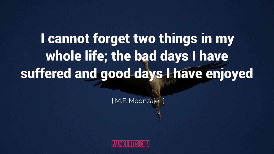 Bad Days quotes by M.F. Moonzajer