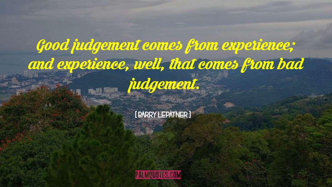 Bad Judgement quotes by Barry Lepatner