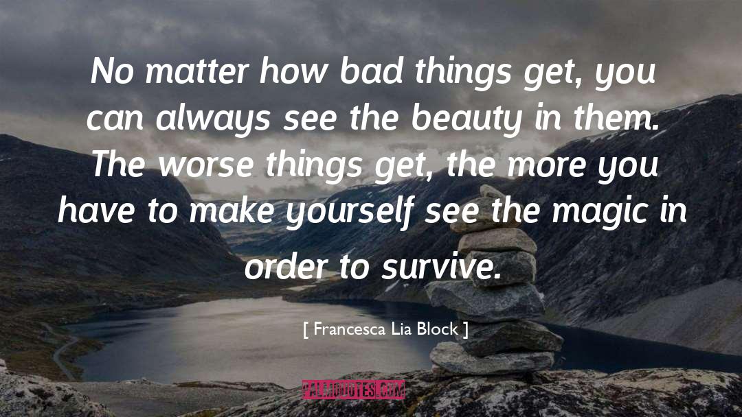 Bad Things quotes by Francesca Lia Block