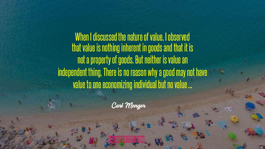Bad Values quotes by Carl Menger