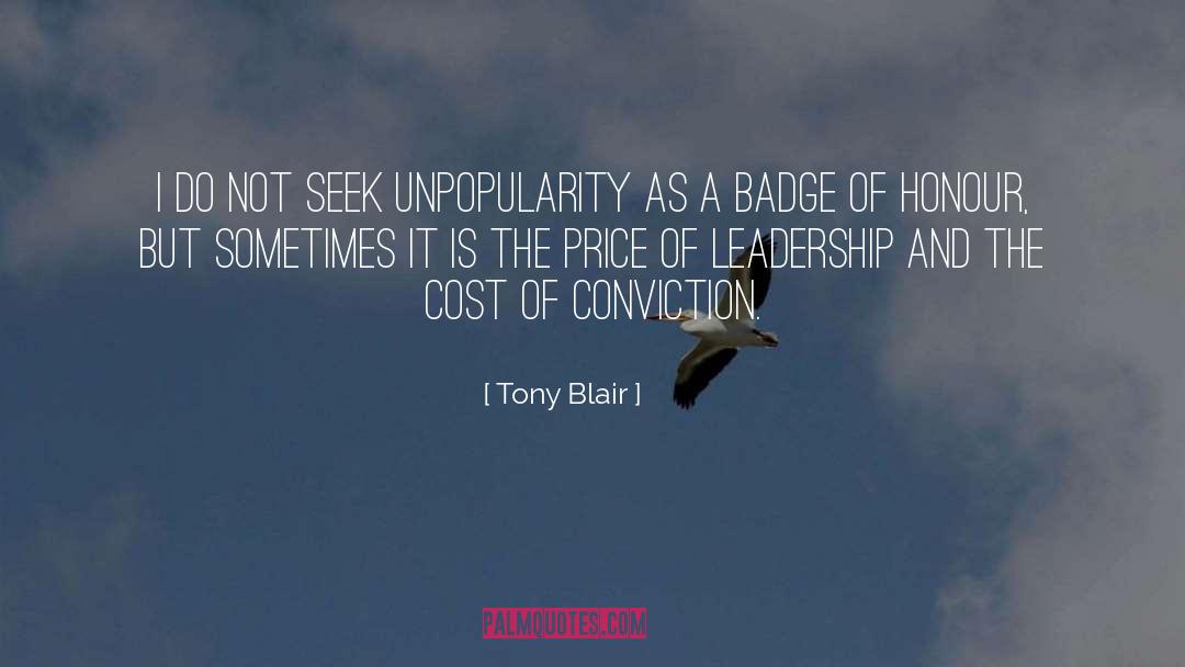 Badge quotes by Tony Blair