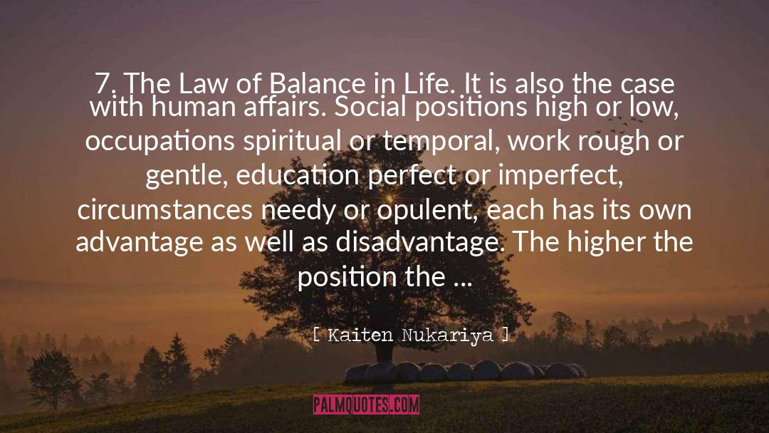 Balance In Life quotes by Kaiten Nukariya