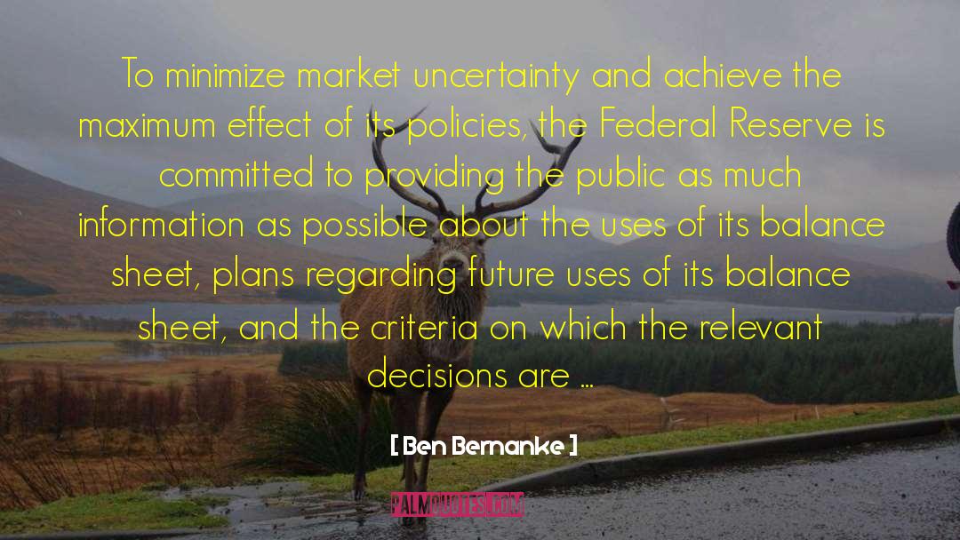 Balance Sheet quotes by Ben Bernanke