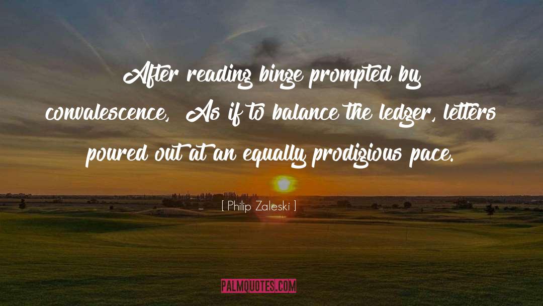 Balancing Ledger quotes by Philip Zaleski