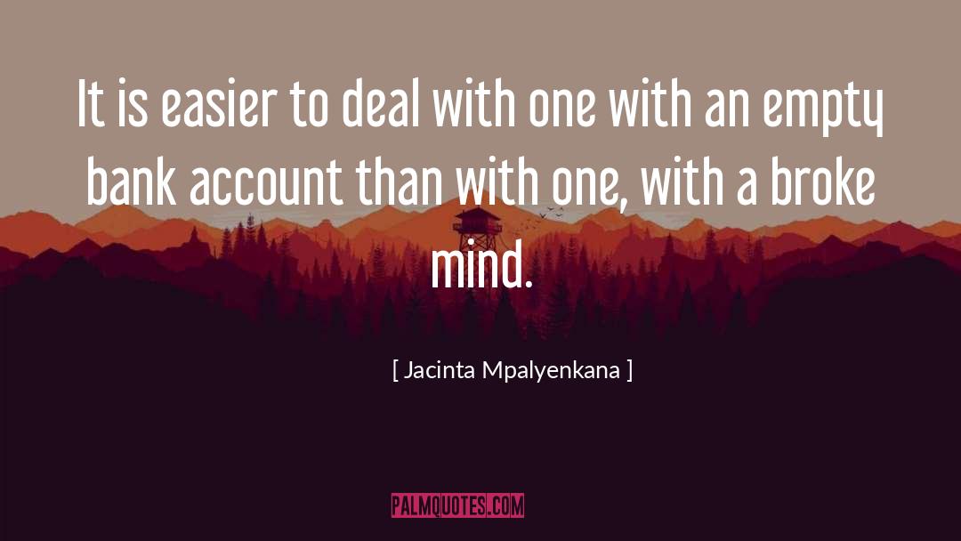 Bank Account quotes by Jacinta Mpalyenkana