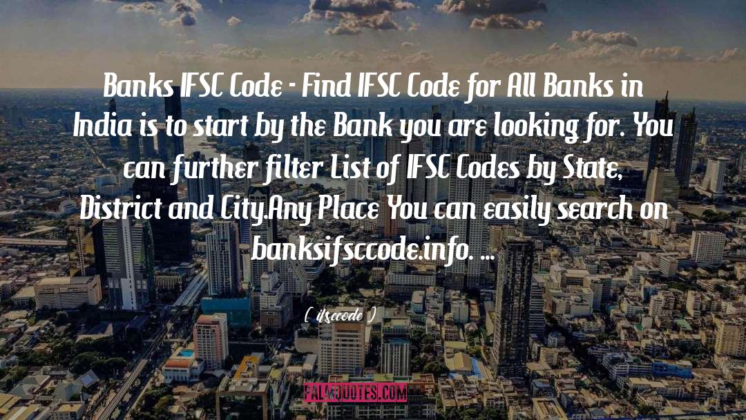Bank quotes by Ifsccode