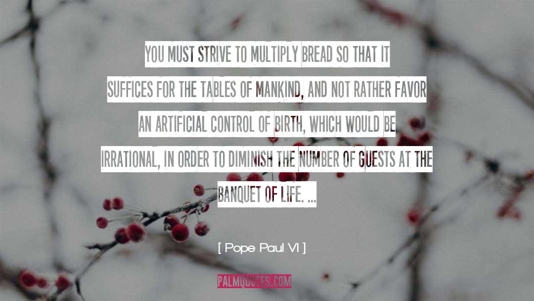 Banquets quotes by Pope Paul VI