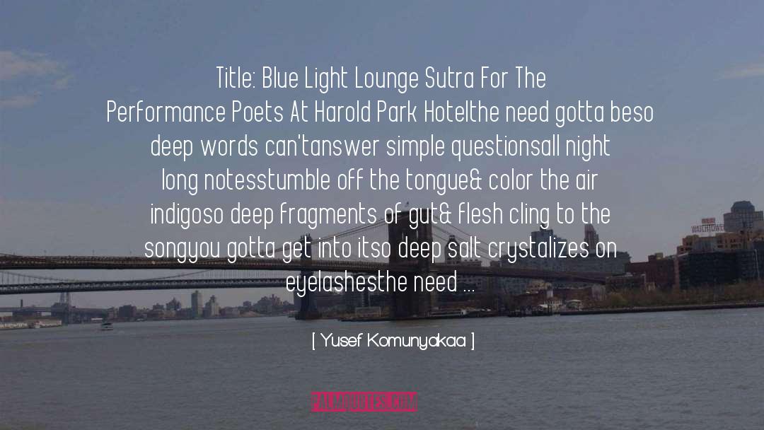 Barnato Lounge quotes by Yusef Komunyakaa