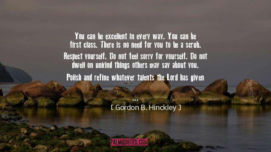 Be Excellent quotes by Gordon B. Hinckley
