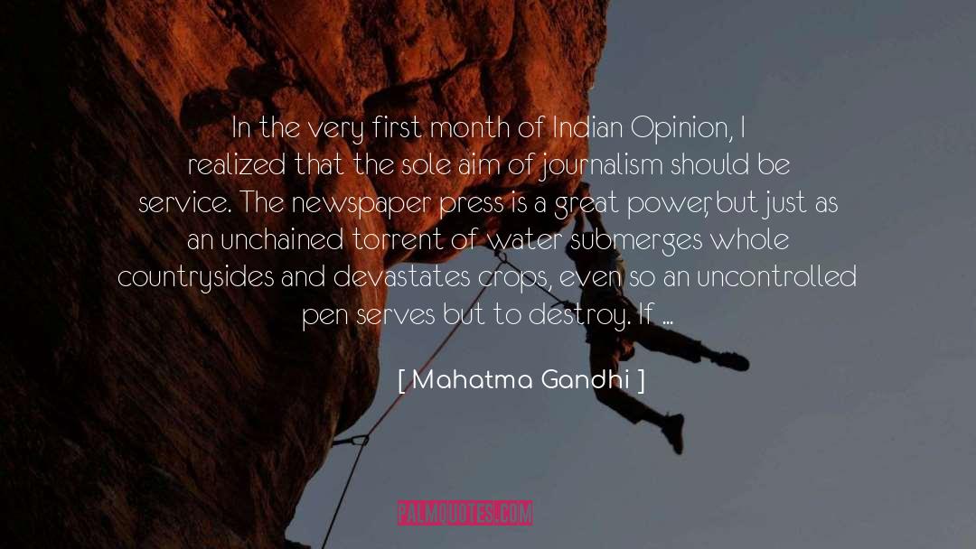 Be First Rate quotes by Mahatma Gandhi