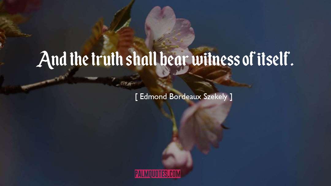 Bear Witness quotes by Edmond Bordeaux Szekely