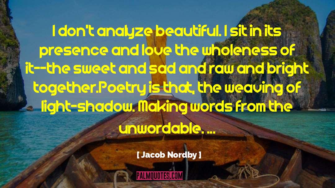 Beauty Poetry quotes by Jacob Nordby
