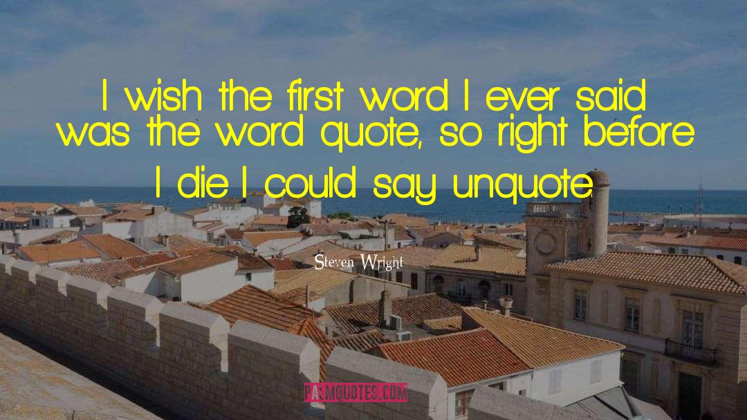 Before I Die quotes by Steven Wright