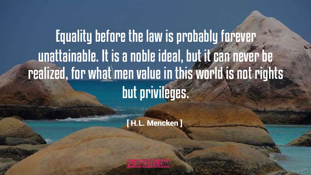 Before The Law quotes by H.L. Mencken