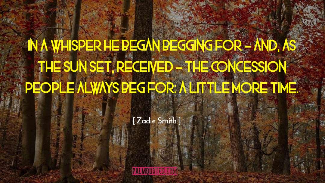 Begging quotes by Zadie Smith