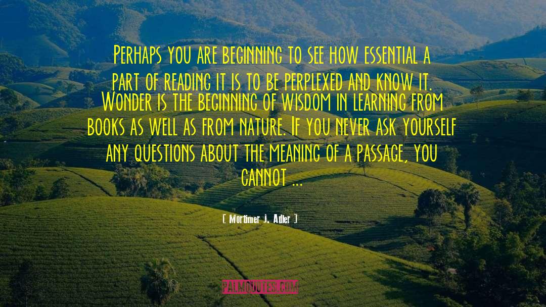 Beginning Of Wisdom quotes by Mortimer J. Adler