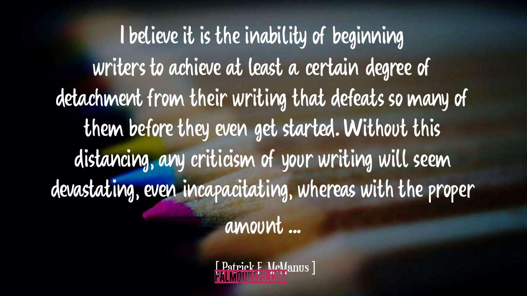 Beginning Writers quotes by Patrick F. McManus