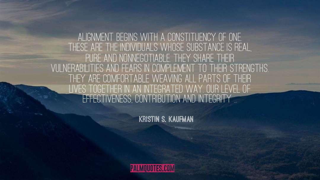 Begins quotes by Kristin S. Kaufman