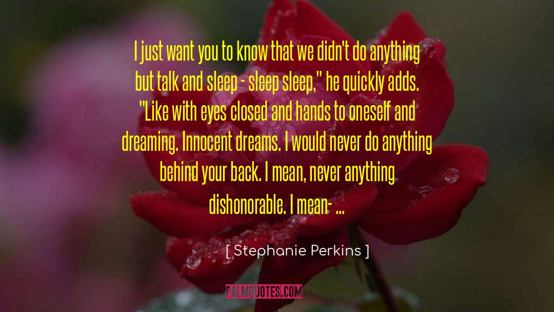 Behind Your Back quotes by Stephanie Perkins