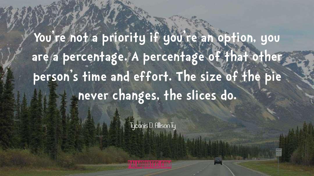 Being An Option Not Priority quotes by Tyconis D. Allison Ty