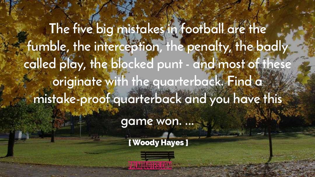 Being Blocked Quote quotes by Woody Hayes