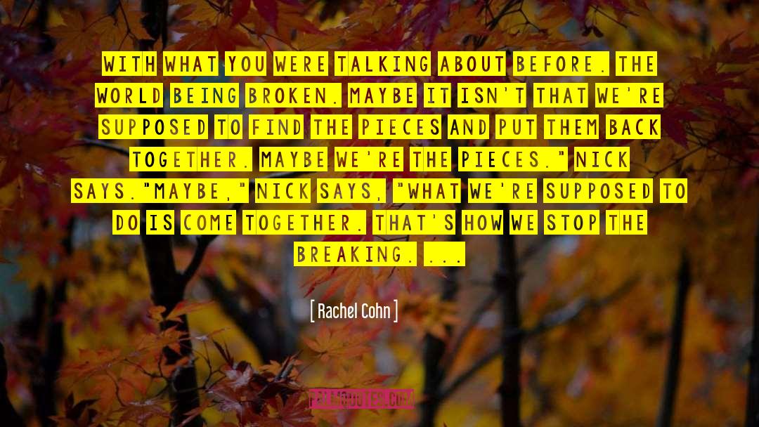 Being Broken quotes by Rachel Cohn
