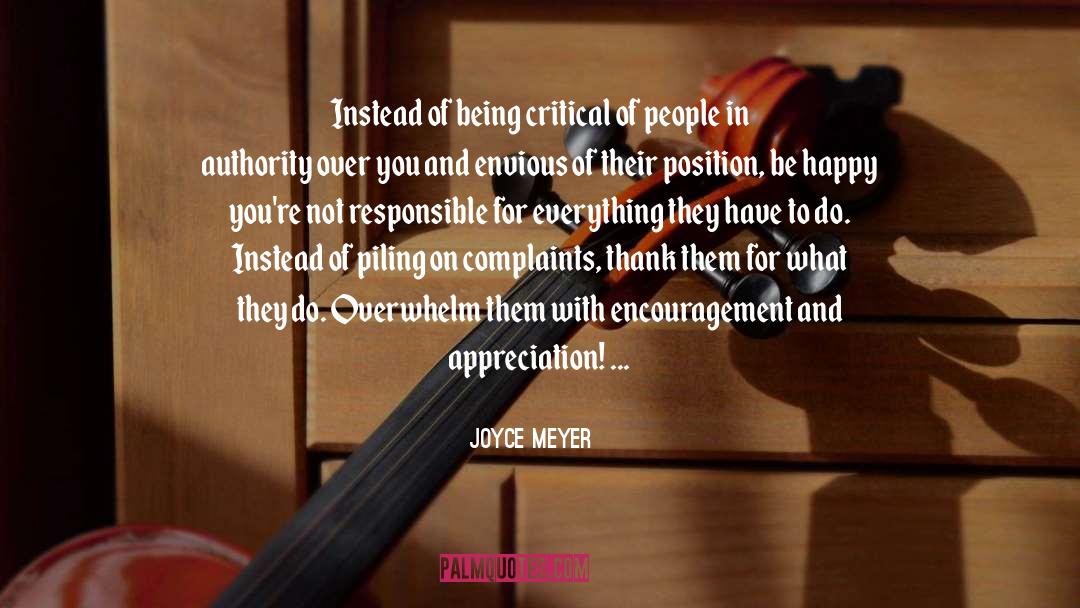 Being Critical quotes by Joyce Meyer