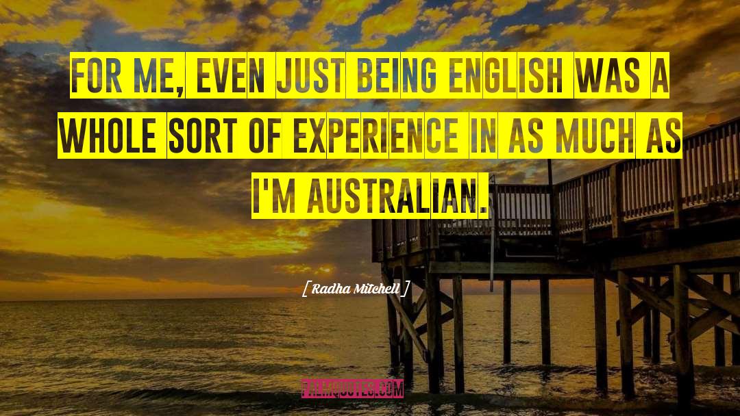 Being English quotes by Radha Mitchell