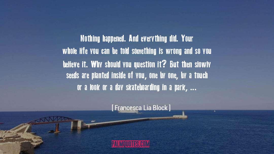 Being Mistreated By The One You Love quotes by Francesca Lia Block